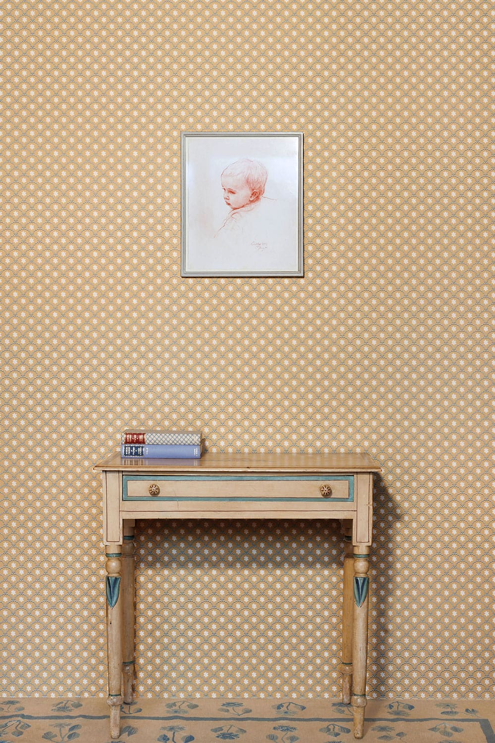 Daisy Scallops Wallpaper - Sand / Ink - BG3000201 - Barneby Gates