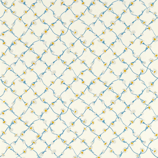 Daisy Trellis Wallpaper - Lapis/Pearl - HSRW113044 - Harlequin