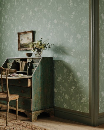 Delancey Wallpaper - Aqua - Colefax & Fowler
