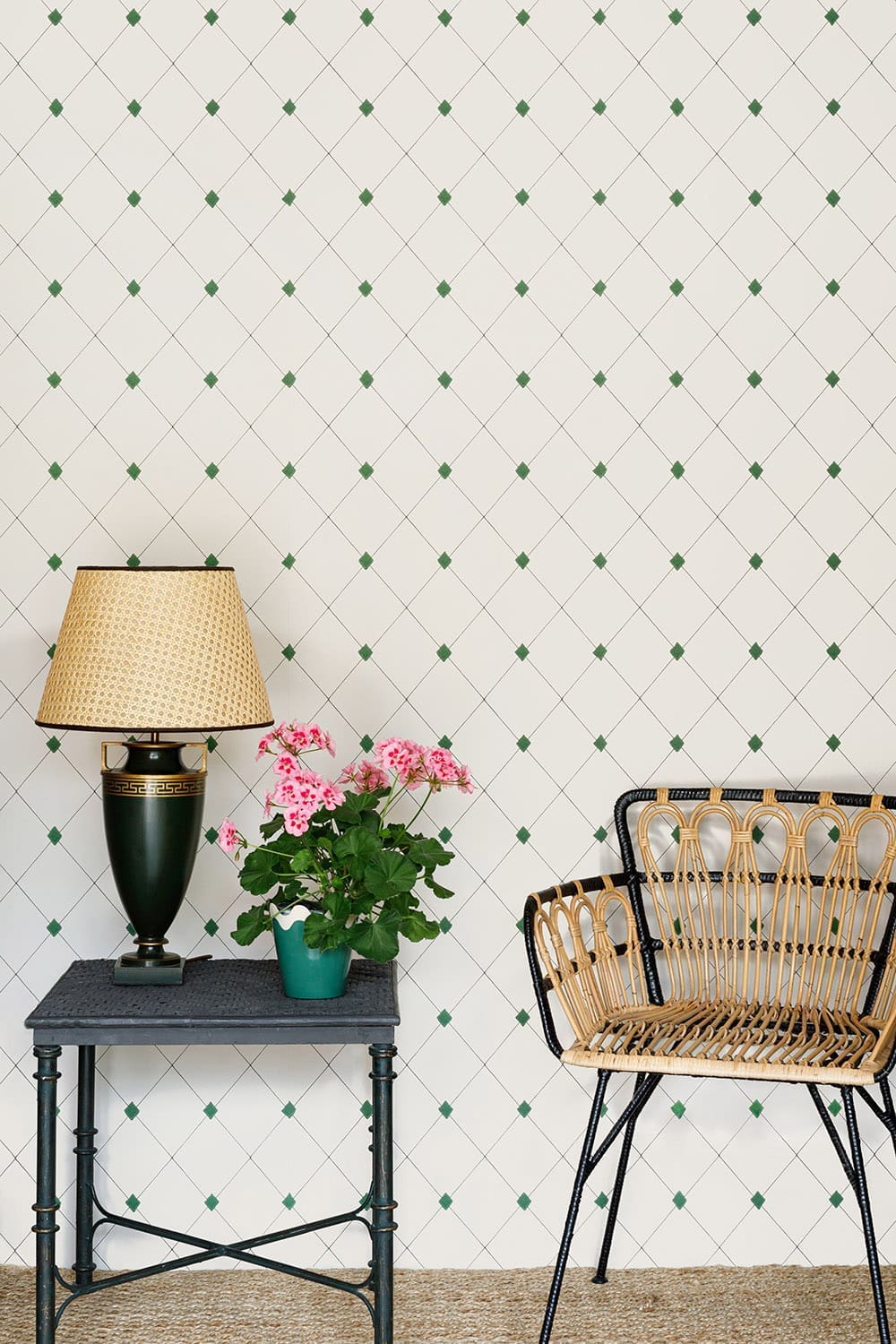 Diamond Trellis Wallpaper - Green - BG2800201 - Barneby Gates
