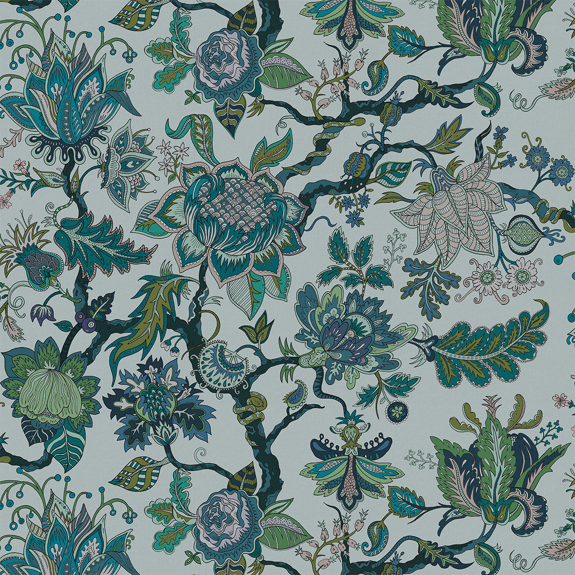 Eden Wallpaper - Blue - Wear The Walls