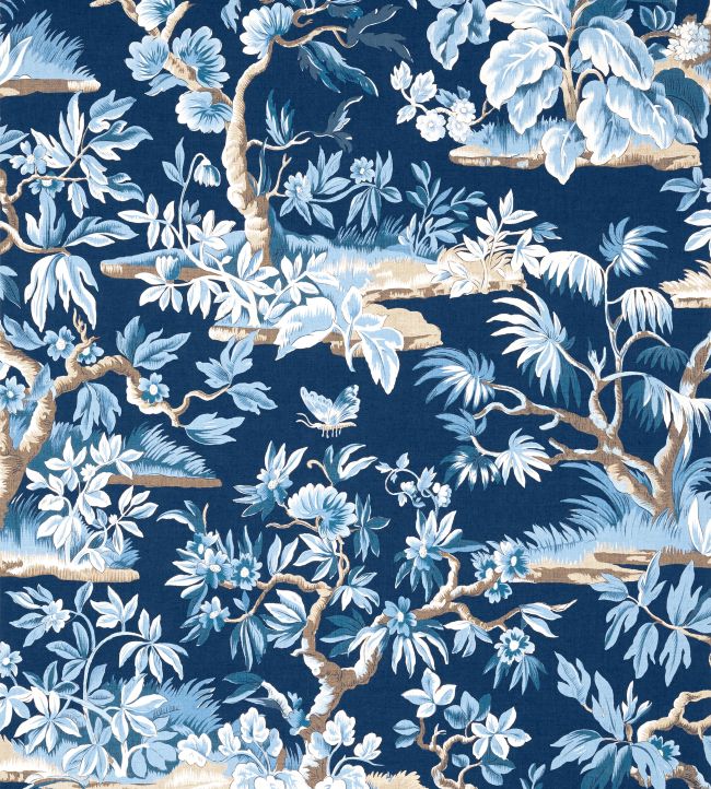 Elwood Wallpaper - Navy - AT24563 - Anna French
