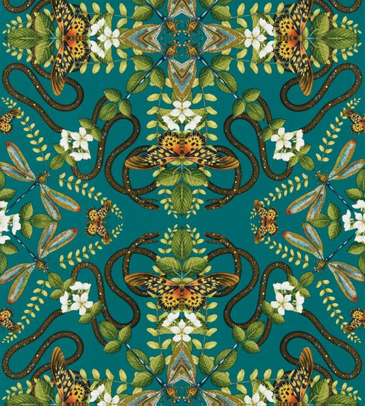 Emerald Forest Wallpaper - Teal - Clarke & Clarke