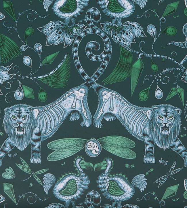 Emma J Shipley Extinct Wallpaper - Green