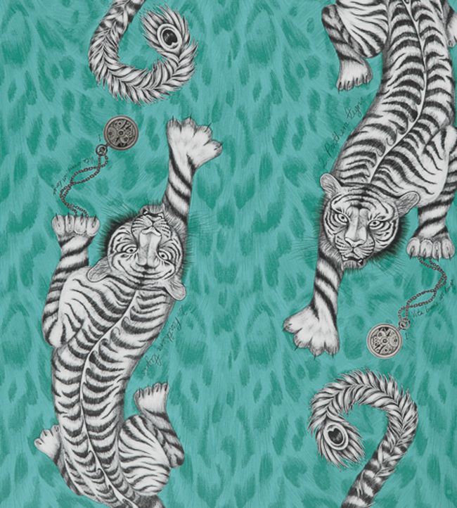 Emma J Shipley Tigris Wallpaper - Teal