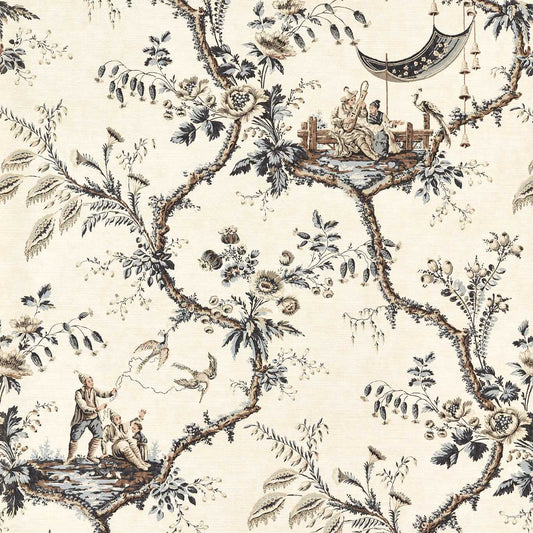 Emperor's Musician Wallpaper - Charcoal - ZATW313049 - Zoffany