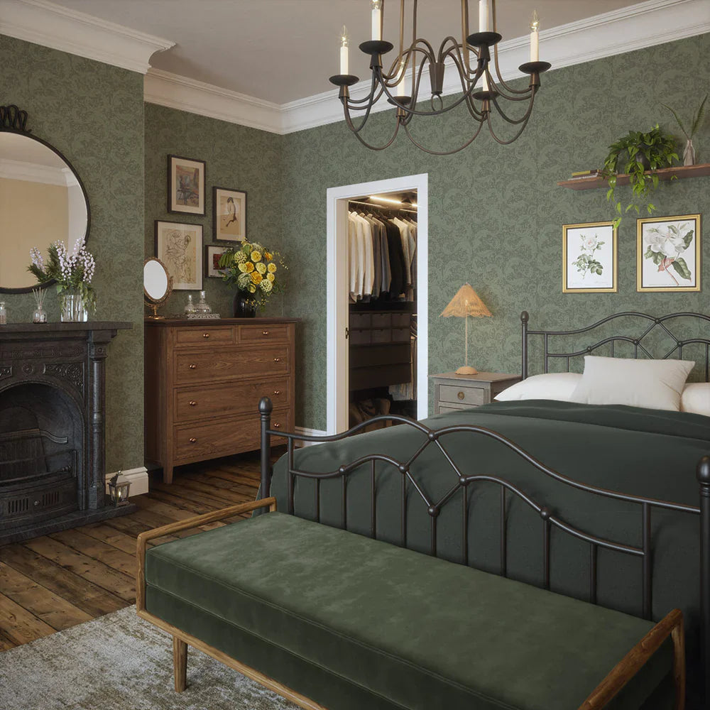 Enchanted Leaf Wallpaper - Bayleaf Green - Lucie Annabel