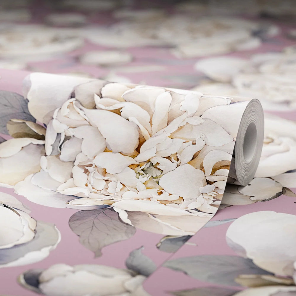 English Garden Peonies Wallpaper - English Lavender - Lucie Annabel
