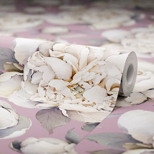 English Garden Peonies Wallpaper - English Lavender - Lucie Annabel