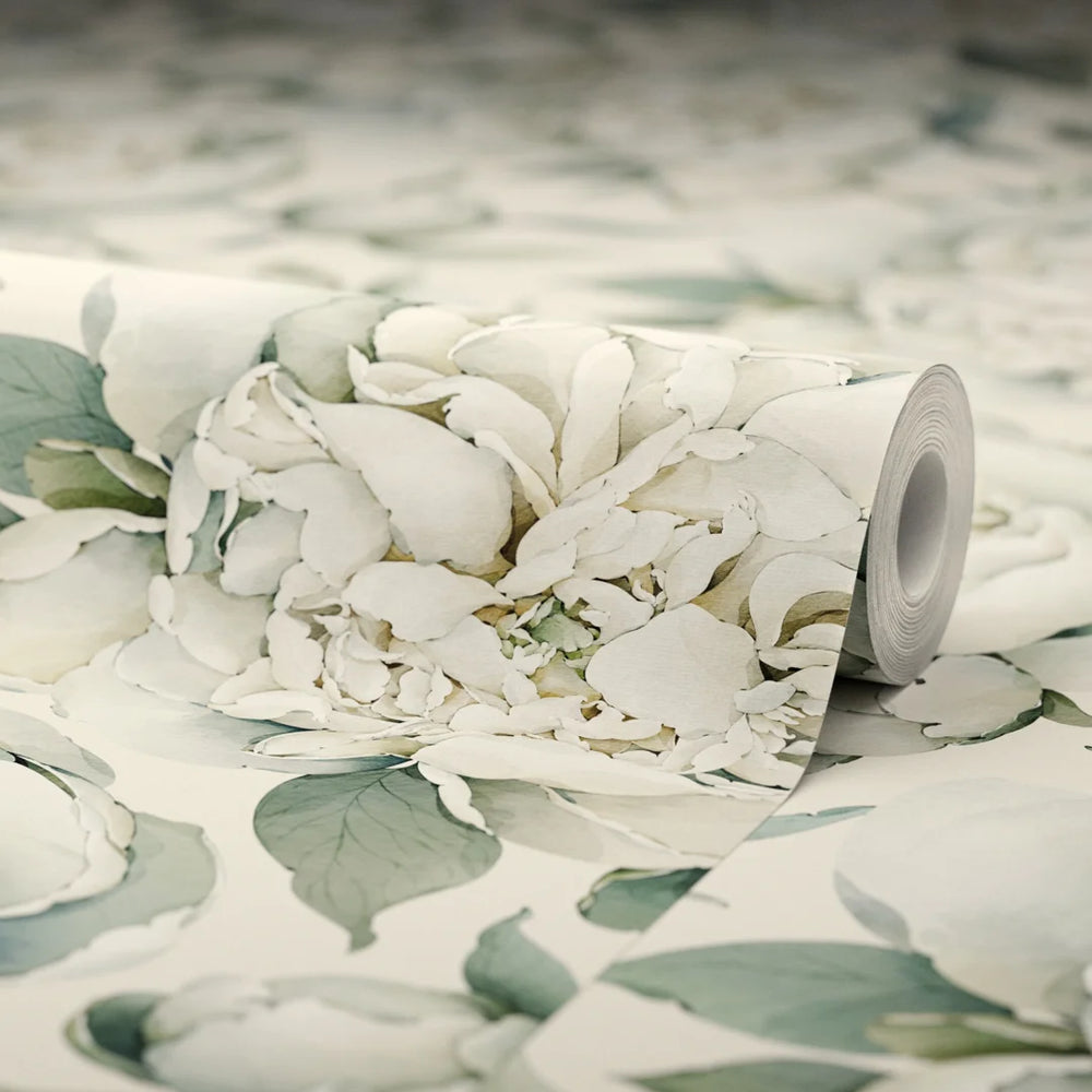 English Garden Peonies Wallpaper - Vintage Cream - Lucie Annabel