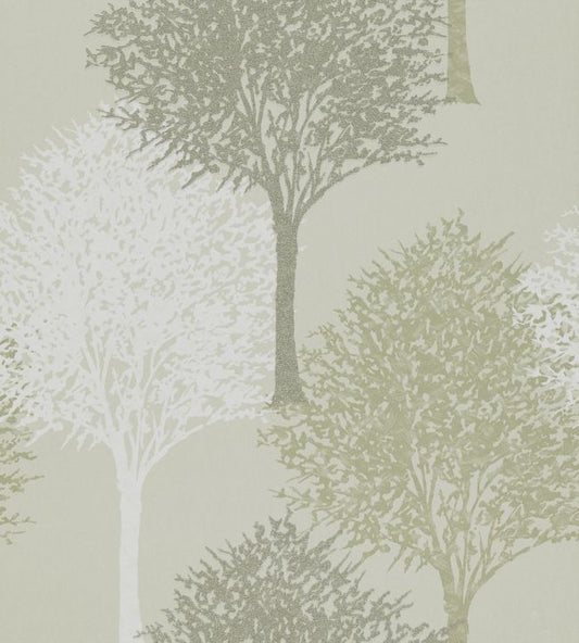 Entice Wallpaper - Silver Sparkle Putty & White - HMOM110096 - Harlequin