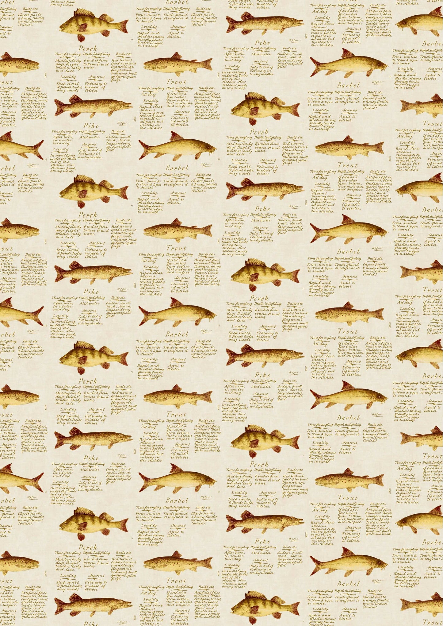 European Fish Wallpaper - Beige