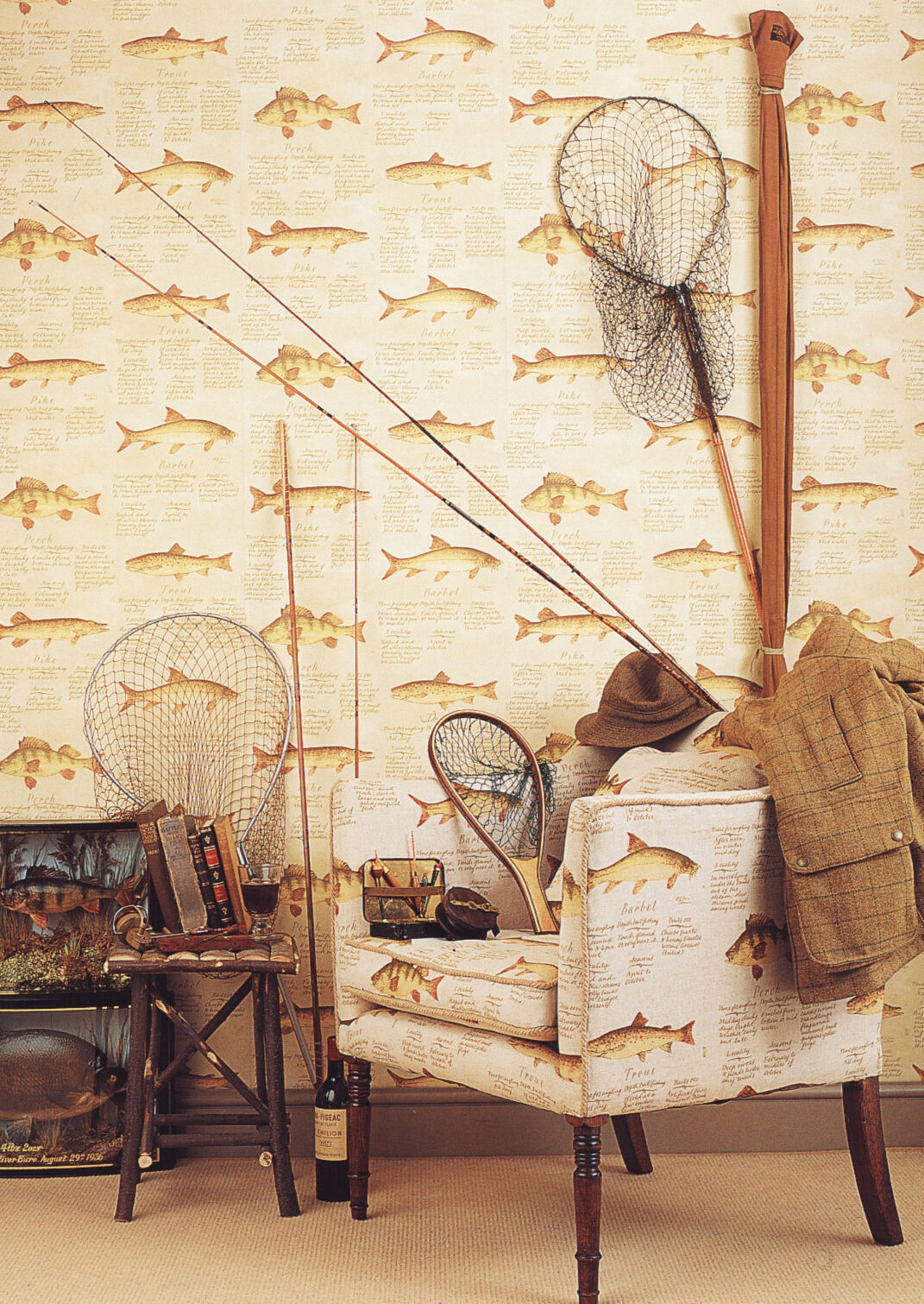 European Fish Wallpaper - Beige