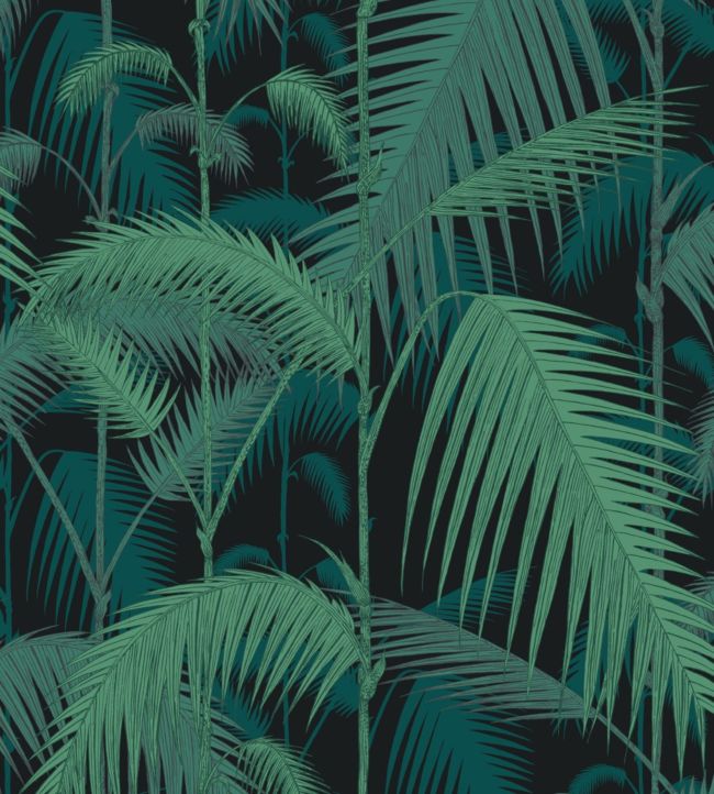 Palm Jungle Velvet Fabric - Green
