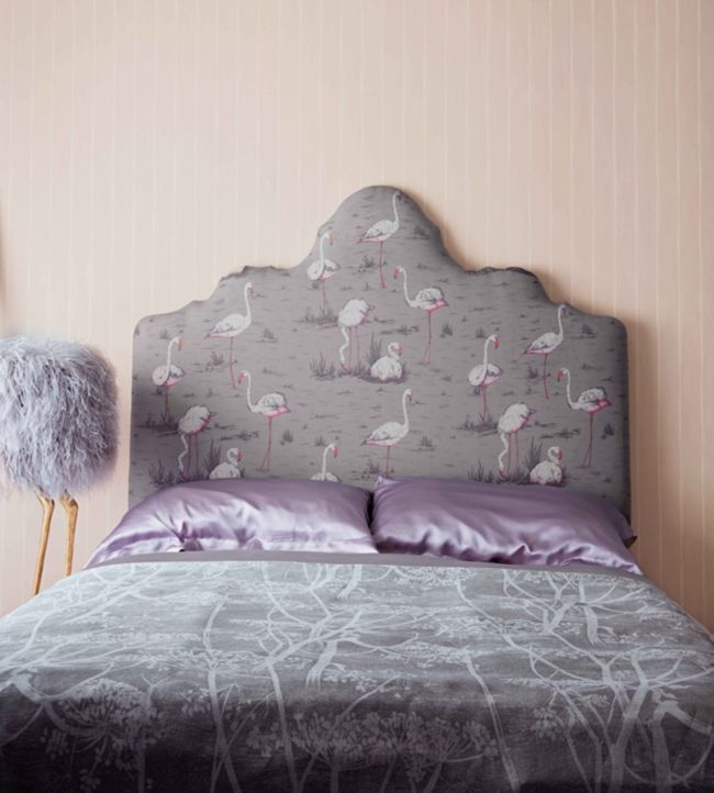 Flamingos Fabric - Gray - Cole & Son