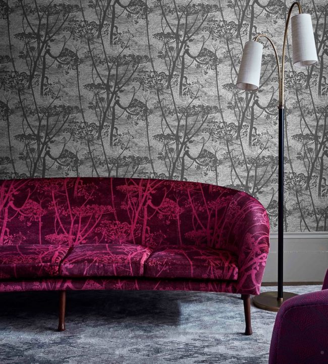 Cow Parsley Velvet Fabric - Gray - Cole & Son