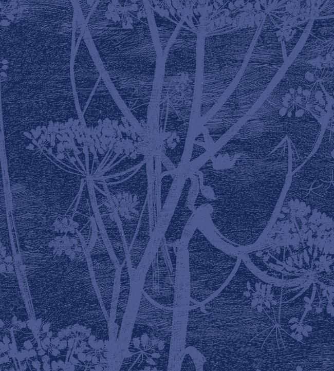 Cow Parsley Velvet Fabric - Blue - Cole & Son
