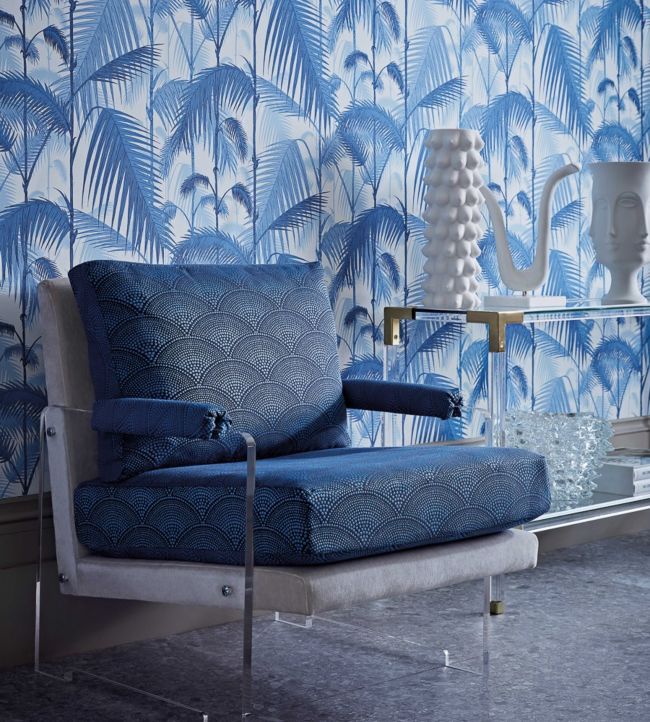 Feather Fan Fabric - Blue - Cole & Son