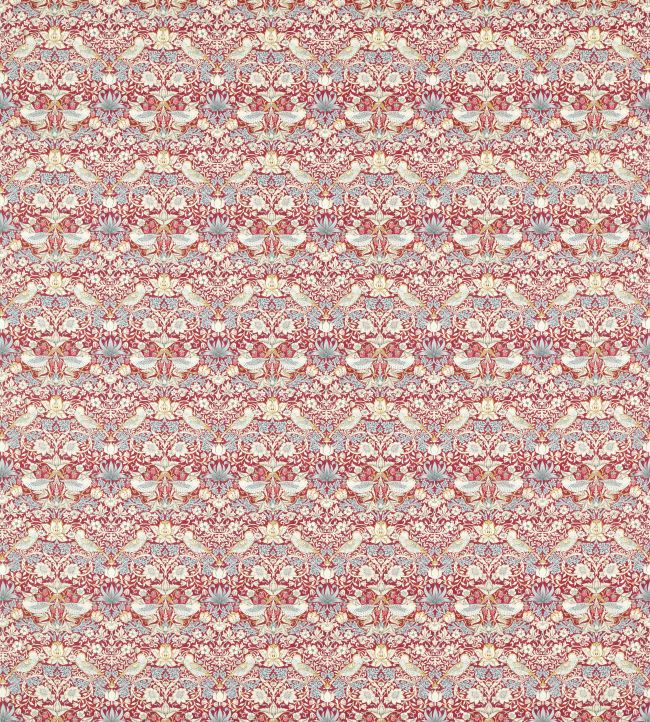 Strawberry Thief Fabric - Pink - Clarke & Clarke - William Morris