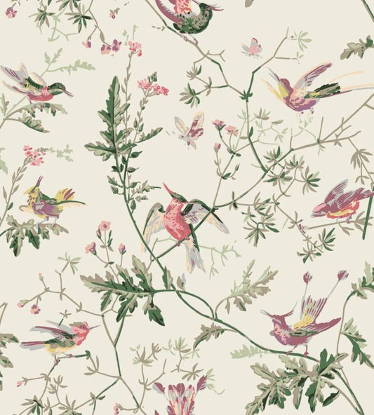 Hummingbirds Fabric - Green - Cole & Son