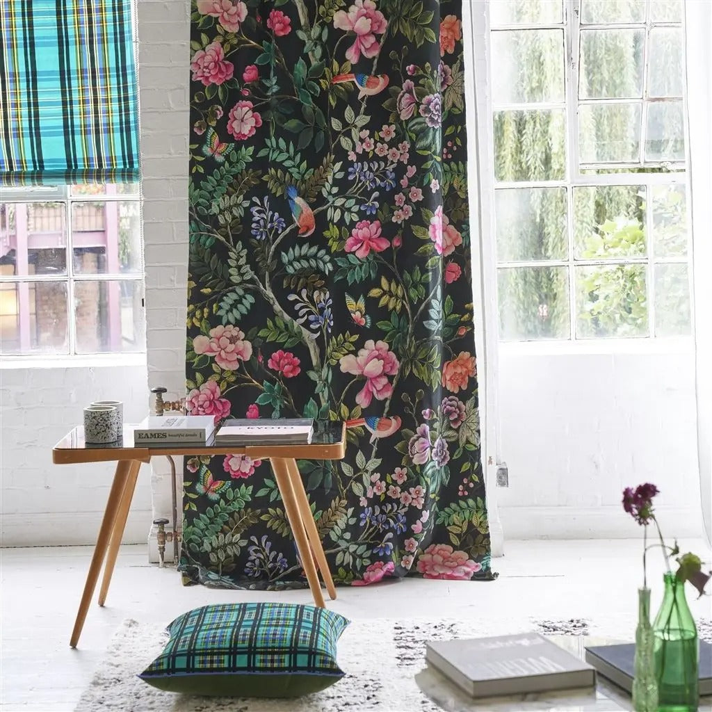 Porcelaine De Chine Velours Noir Room Fabric
