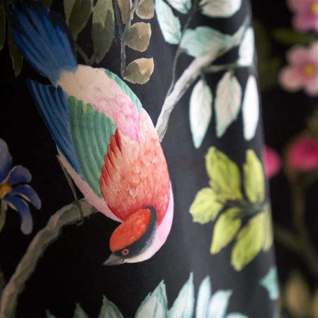 Porcelaine De Chine Velours Noir Room Fabric