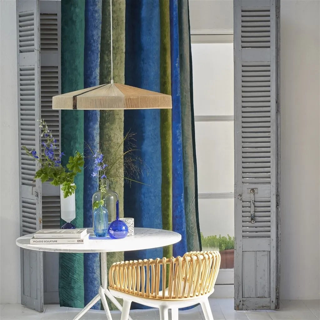 Rayure Chinoise Cobalt Room Fabric