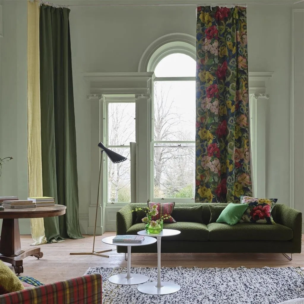 Tapestry Flower Vintage Green Room Fabric