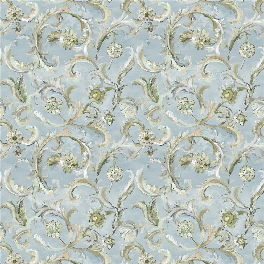 Myrtle Damask Celadon Fabric