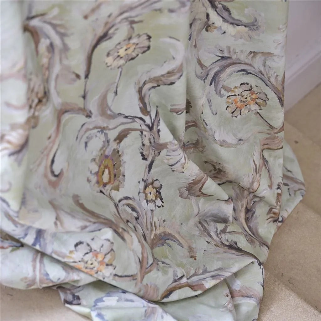 Myrtle Damask Pistachio Room Fabric
