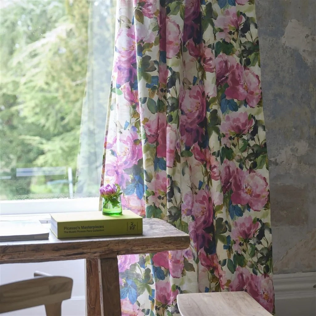 Thelmas Garden Fuchsia Room Fabric