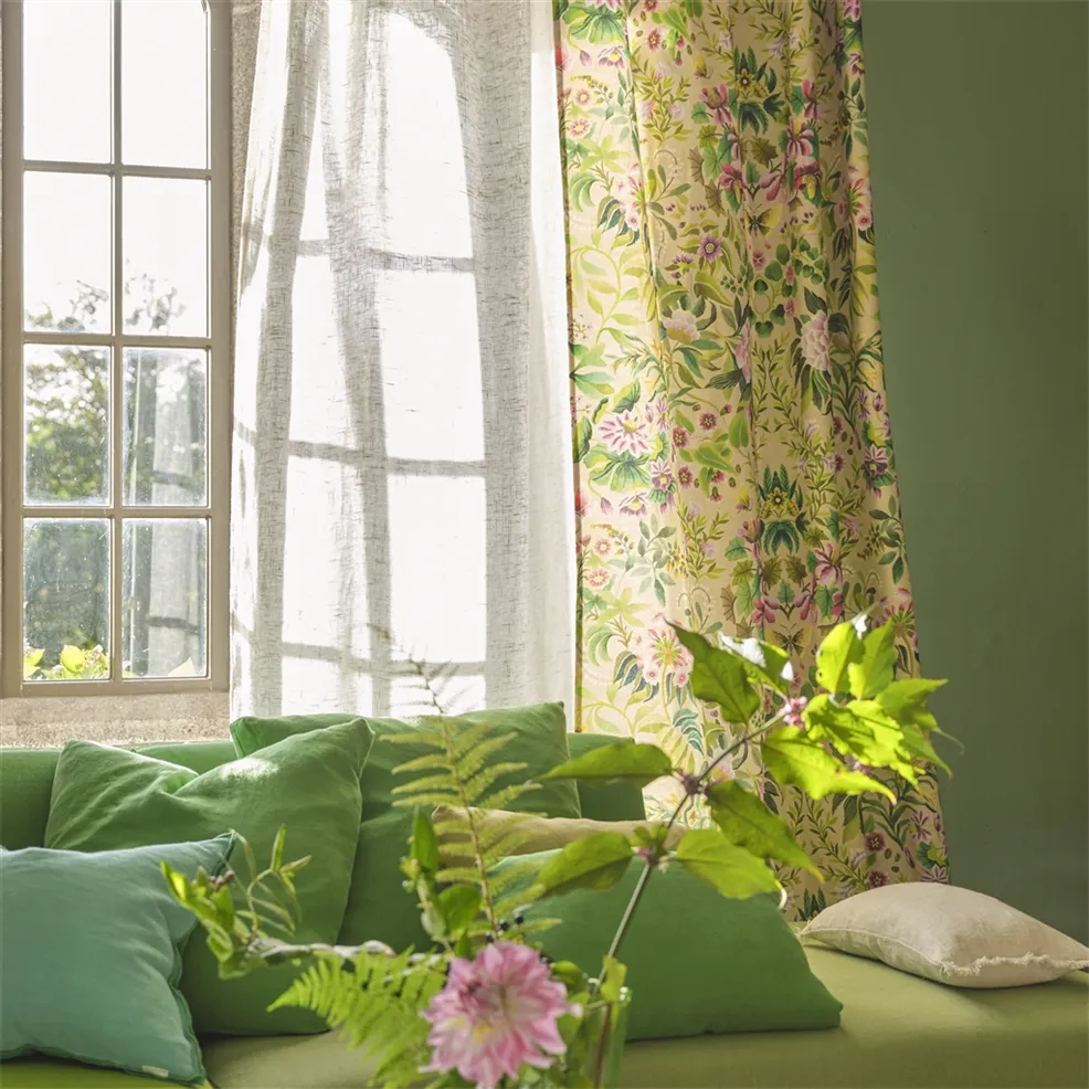 Ikebana Damask Fuchsia Room Fabric