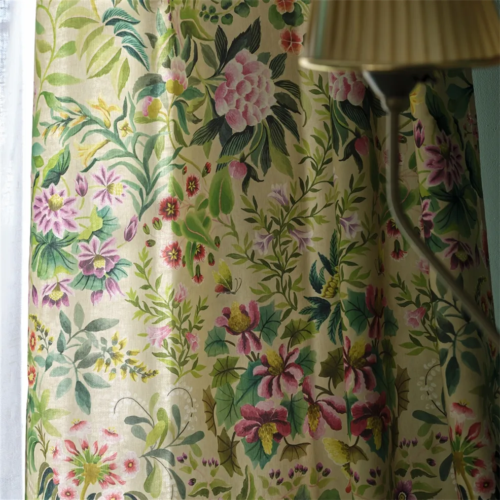 Ikebana Damask Fuchsia Room Fabric