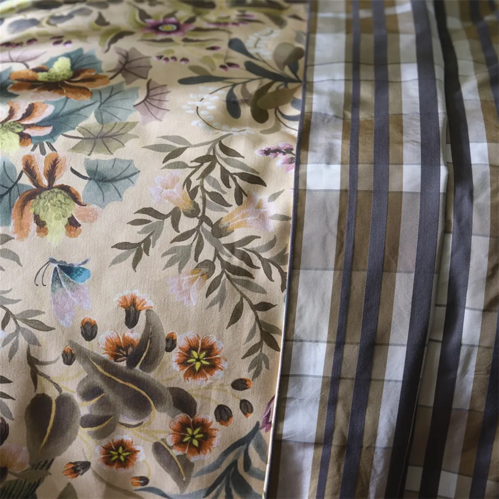 Ikebana Damask Coral Room Fabric