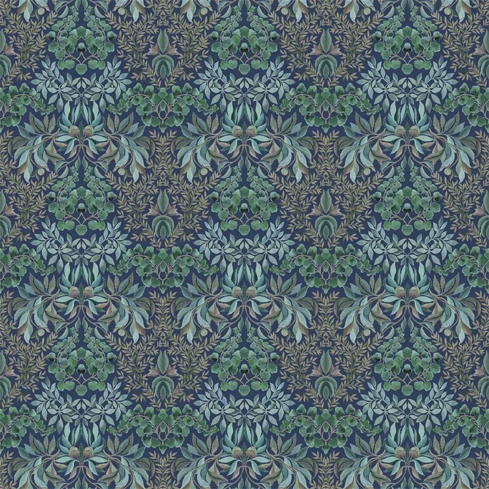 Karakusa Velvet Midnight Fabric