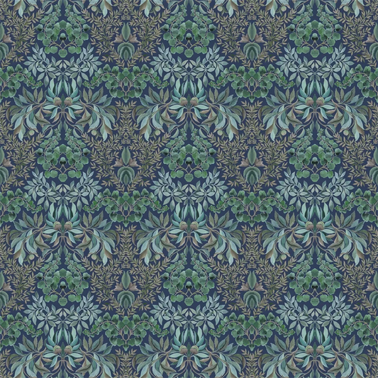 Karakusa Velvet Midnight Fabric