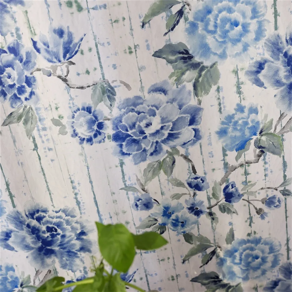 Kyoto Flower Indigo Room Fabric