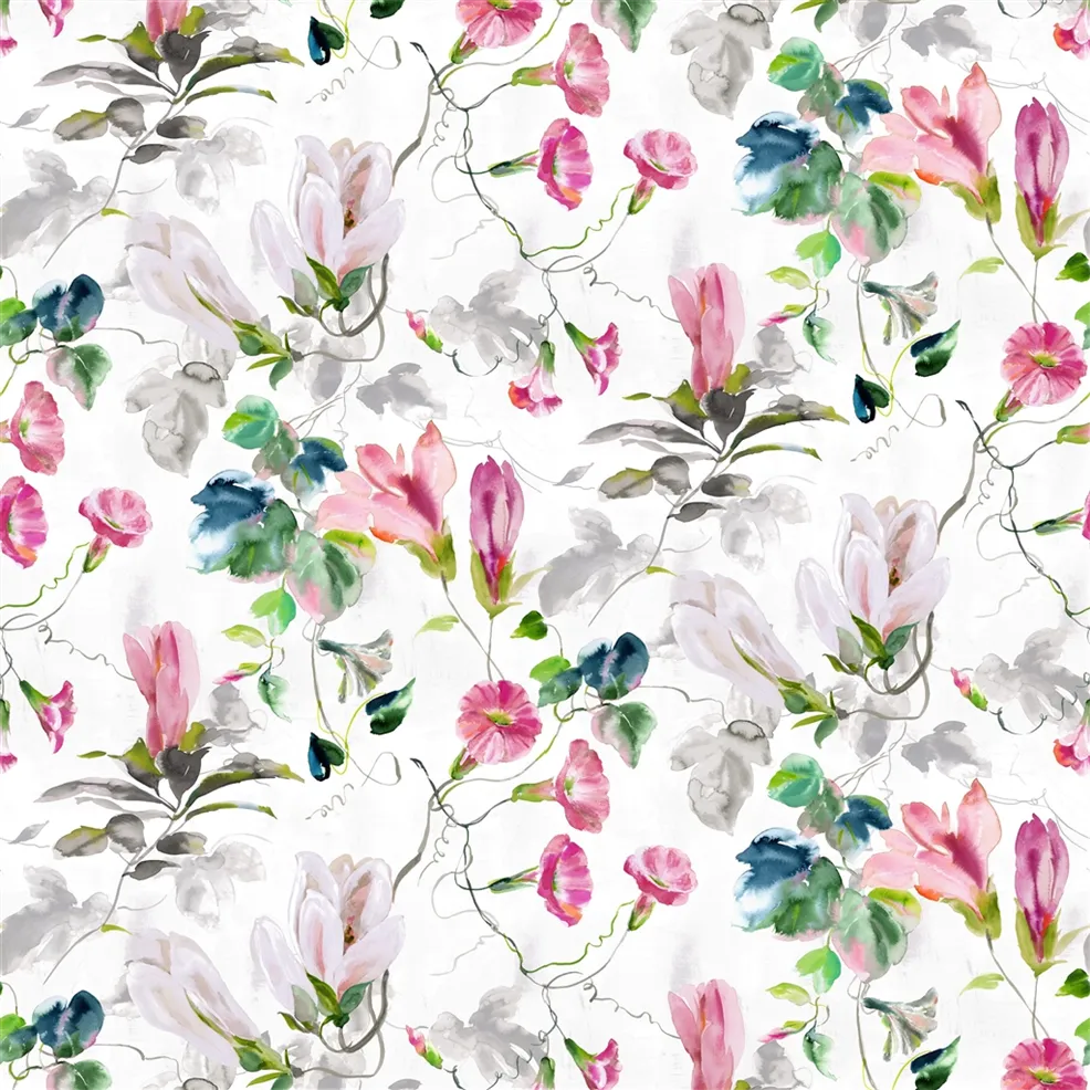 Japanese Magnolia Fuchsia Fabric