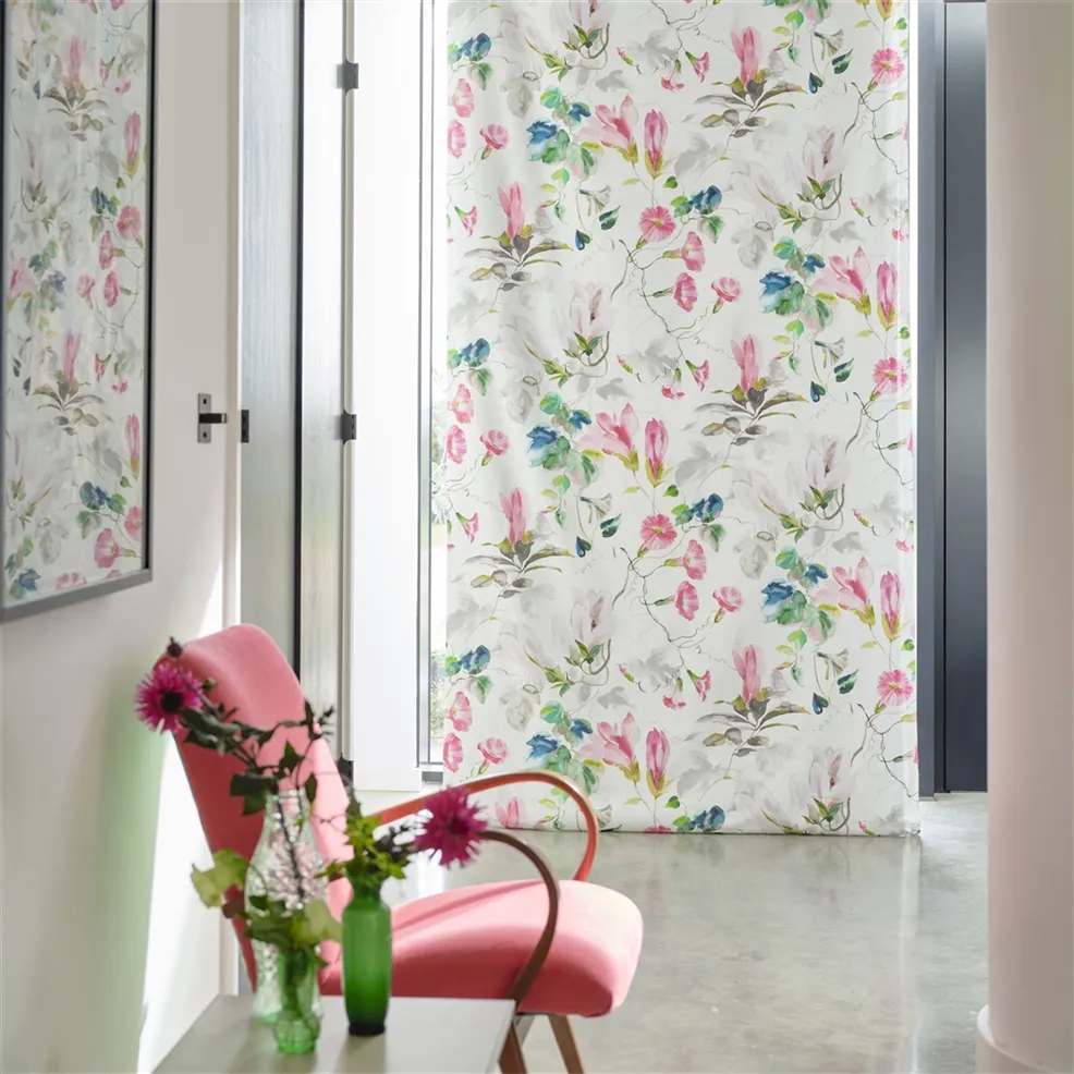 Japanese Magnolia Fuchsia Room Fabric