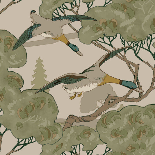Grand Flying Duck Wallpaper