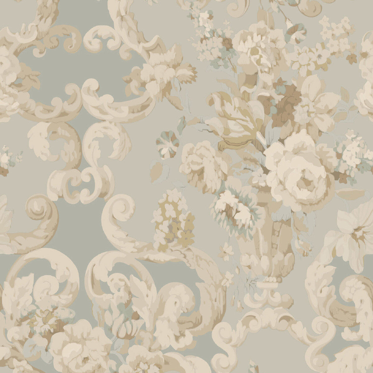 Floral Rococo Wallpaper