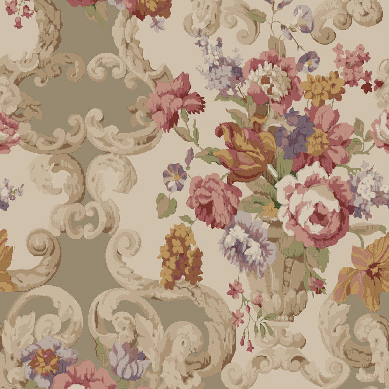 Floral Rococo Wallpaper