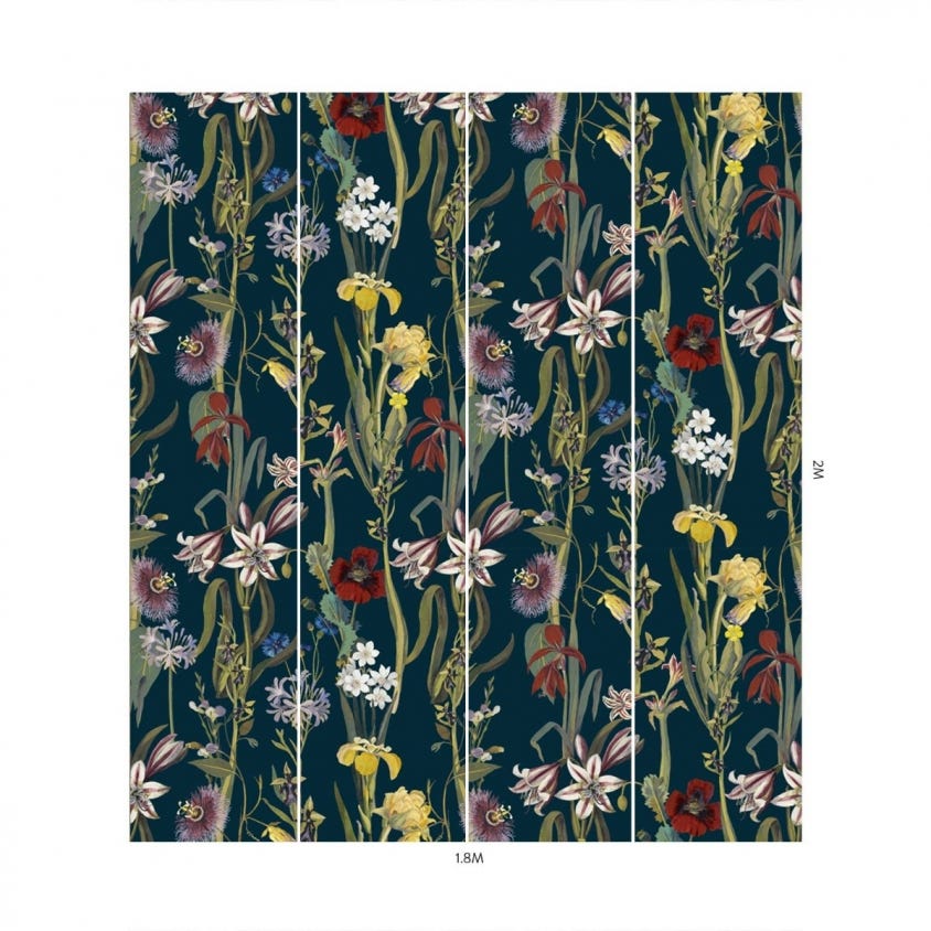 FLORA DELANICA Wallpaper - Midnight - House of Hackney