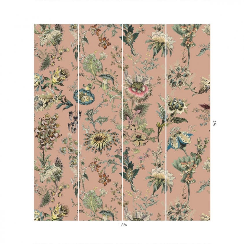 FLORA FANTASIA Wallpaper - Bisque-Pink - House of Hackney