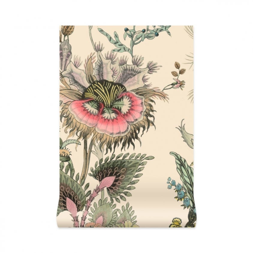 FLORA FANTASIA Wallpaper - Ecru - House of Hackney