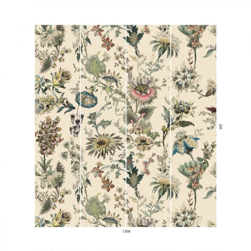 FLORA FANTASIA Wallpaper - Ecru - House of Hackney