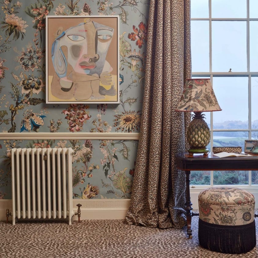 FLORA FANTASIA Wallpaper - Sky - Blue - House of Hackney