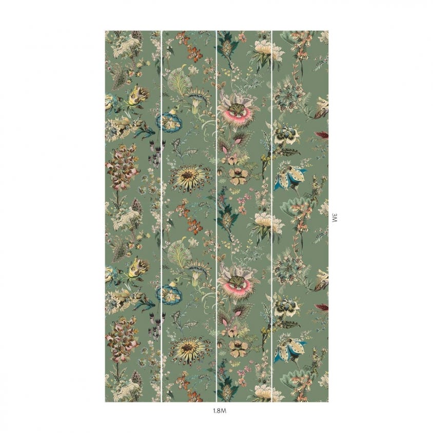 FLORA FANTASIA Wallpaper - Verdigris - House of Hackney