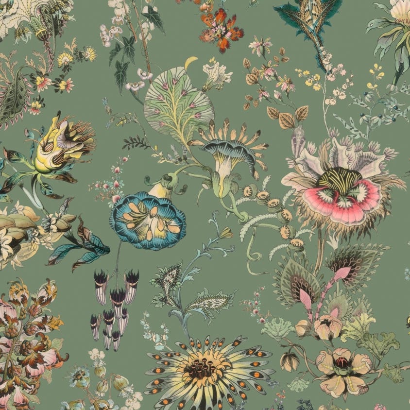 FLORA FANTASIA Wallpaper - Verdigris - House of Hackney