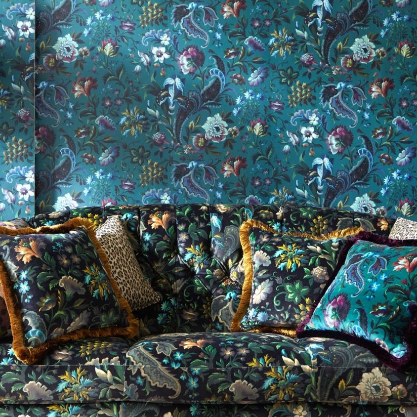 FLORIKA Wallpaper - Petrol - House of Hackney